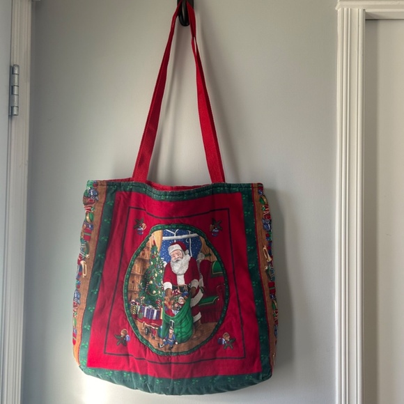 Santa Claus Handmade Christmas Tote Bag - Picture 10 of 11